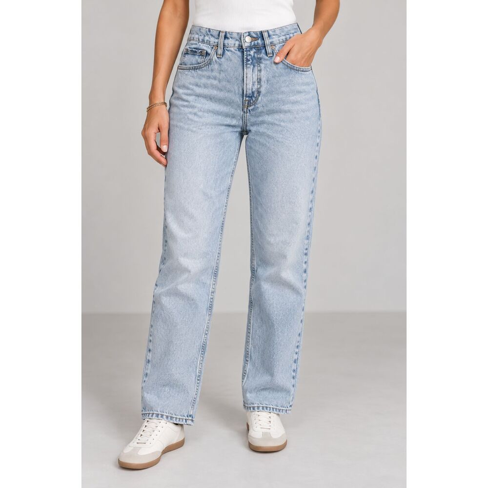 Good American Good 90s Jeans Womens 8 29 Light Wash High Rise Straight Leg